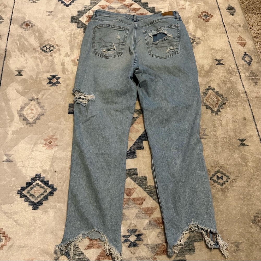 American Eagle Distressed Light Blue Women's Jeans size 12 long - Picture 3 of 8